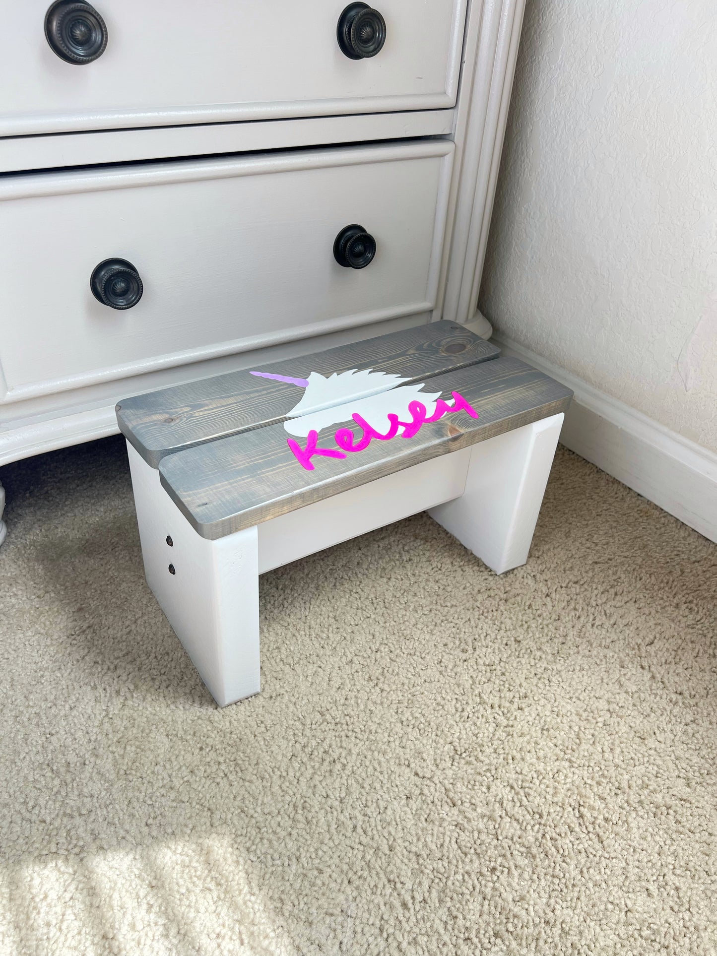 Neon Unicorn Step Stool